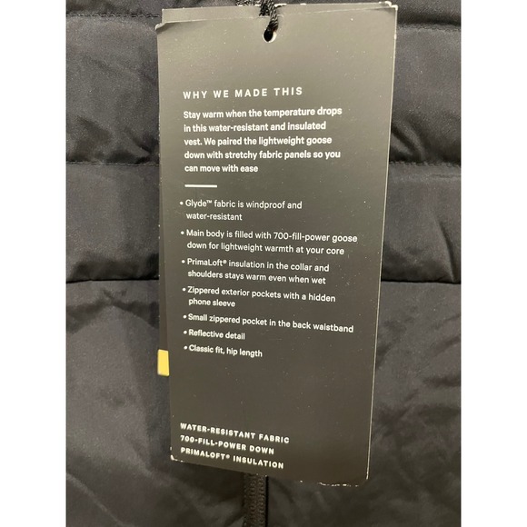 Lululemon Men's Greenbay Packers Large Down Puffer Vest Primaloft NWT - Picture 7 of 11